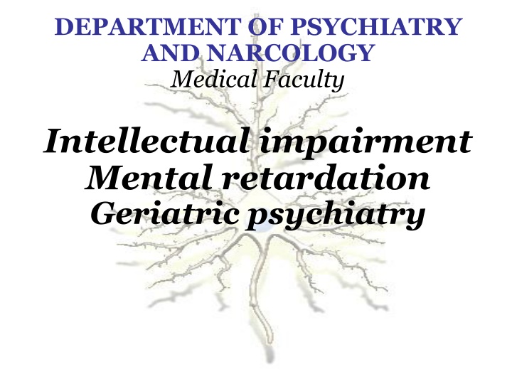 department of psychiatry and narcology medical