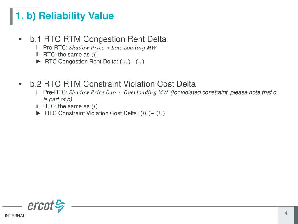 1 b reliability value