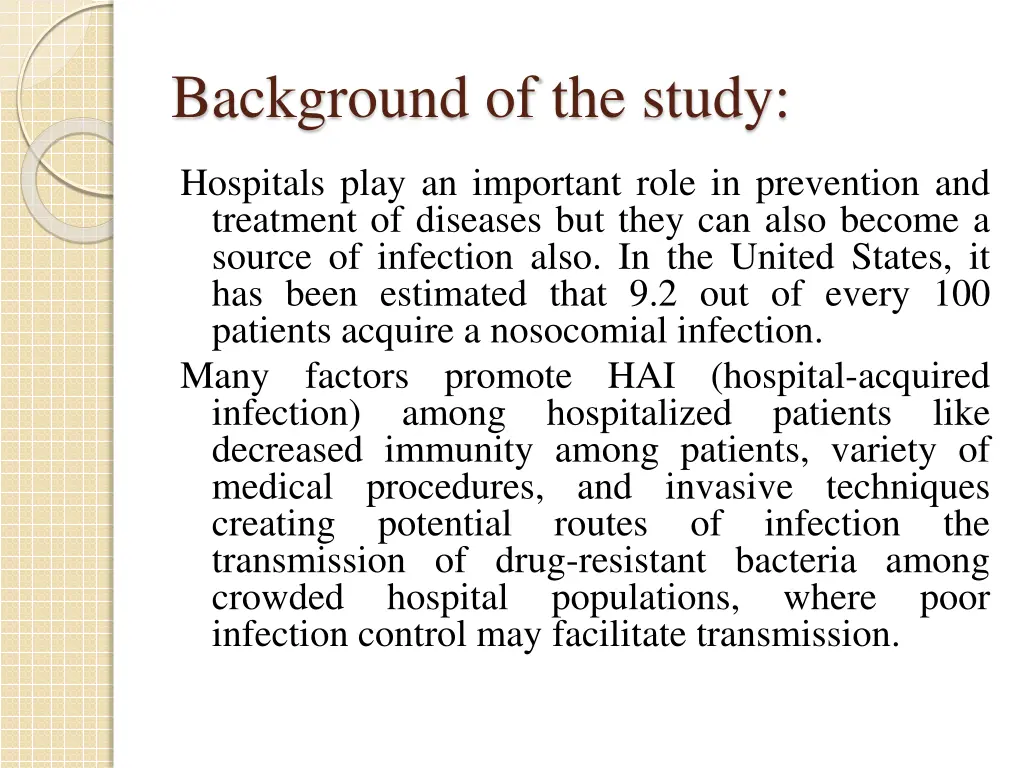 background of the study