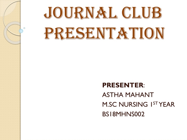 journal club presentation