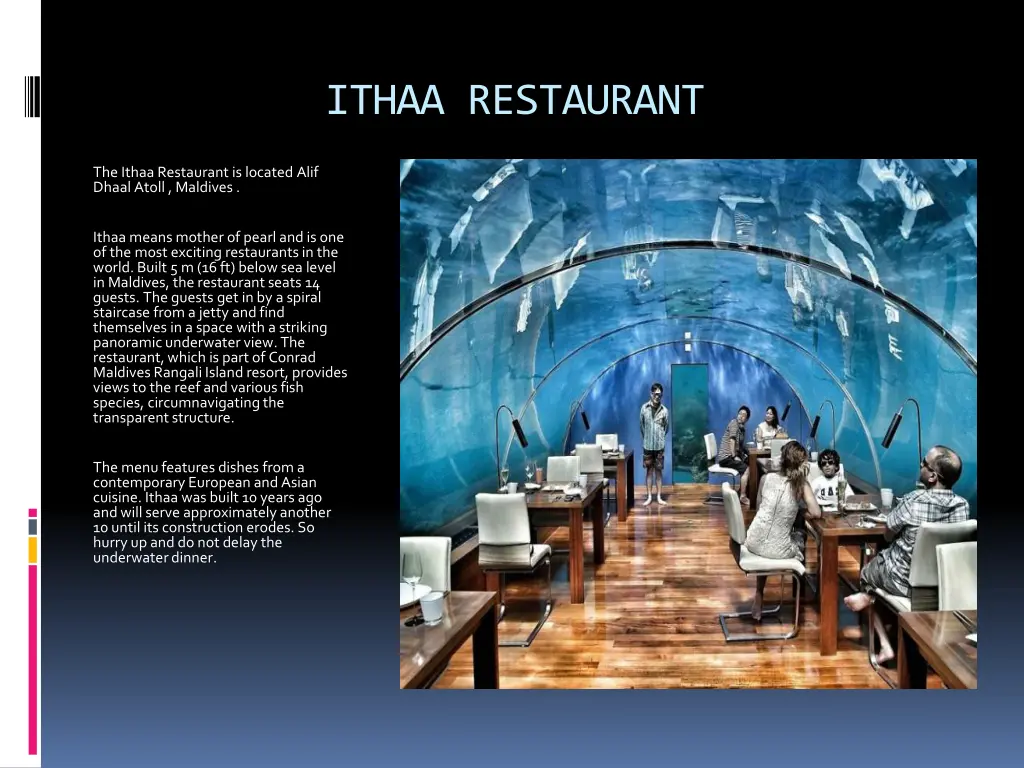 ithaa restaurant