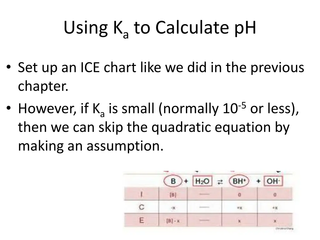 using k a to calculate ph
