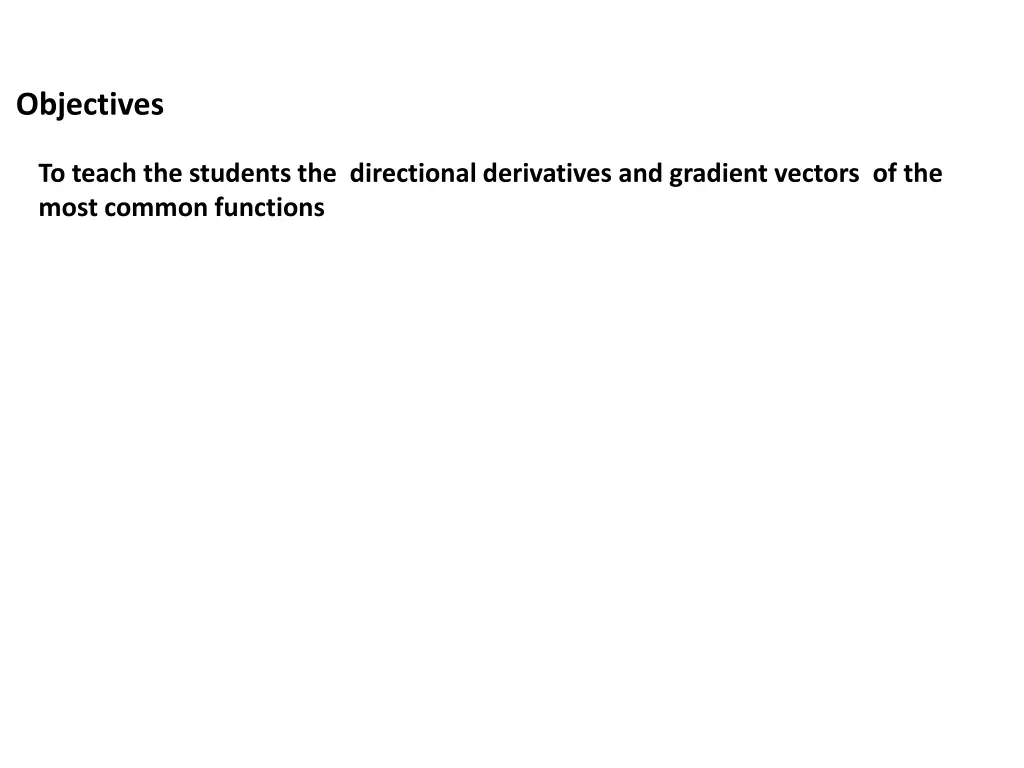 objectives