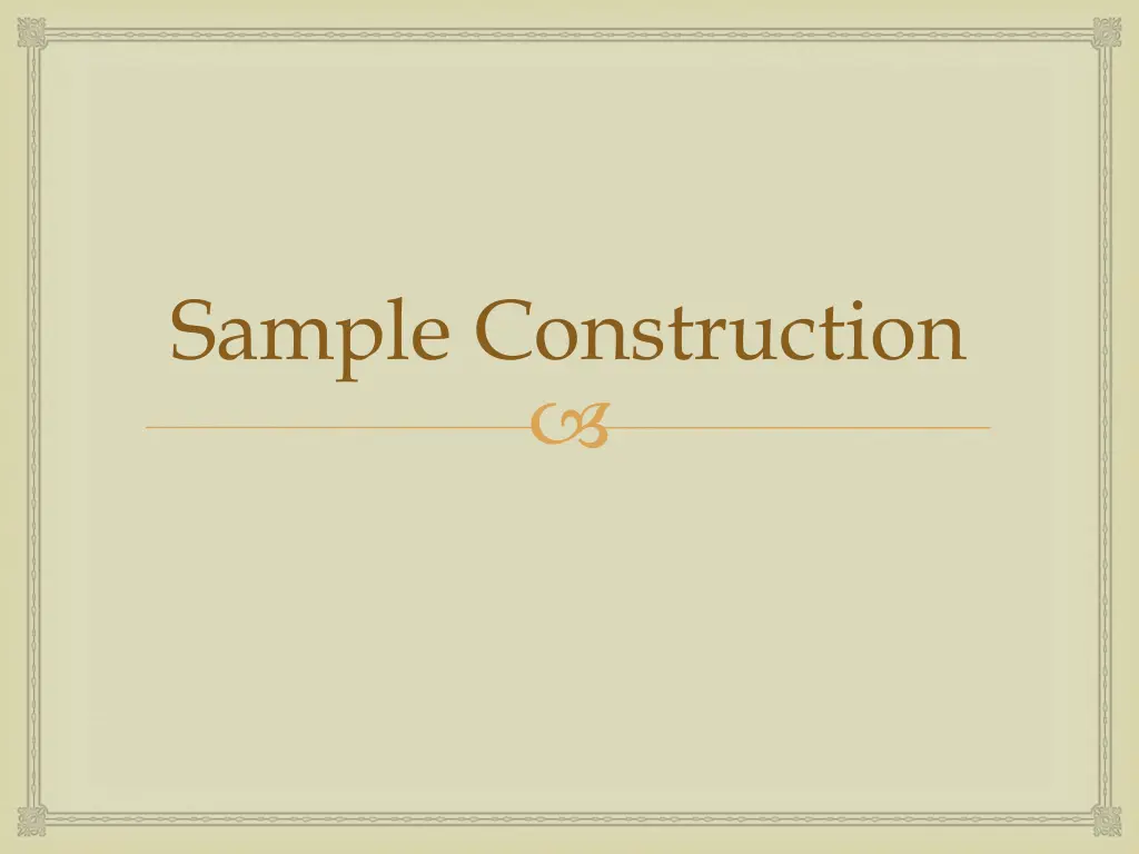 sample construction