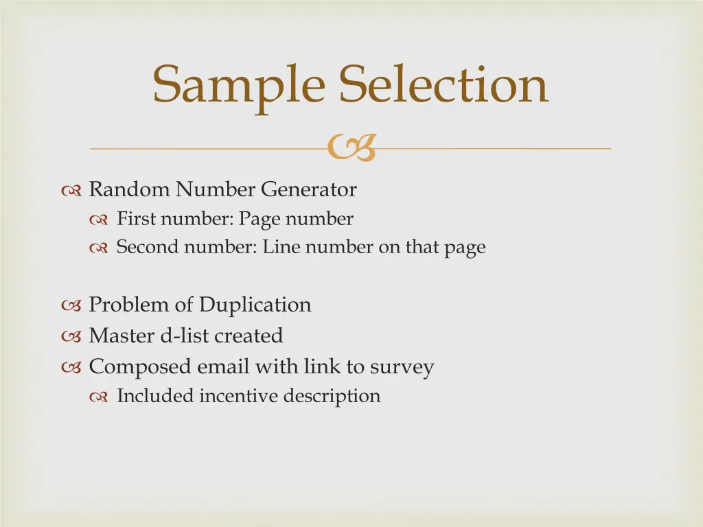 sample selection