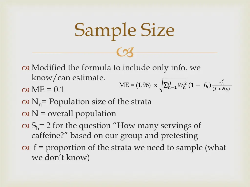 sample size 1