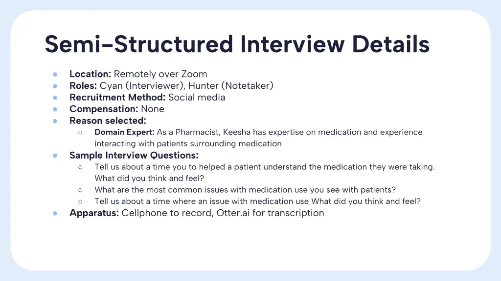 semi structured interview details