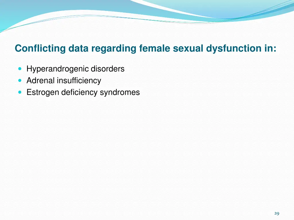 conflicting data regarding female sexual