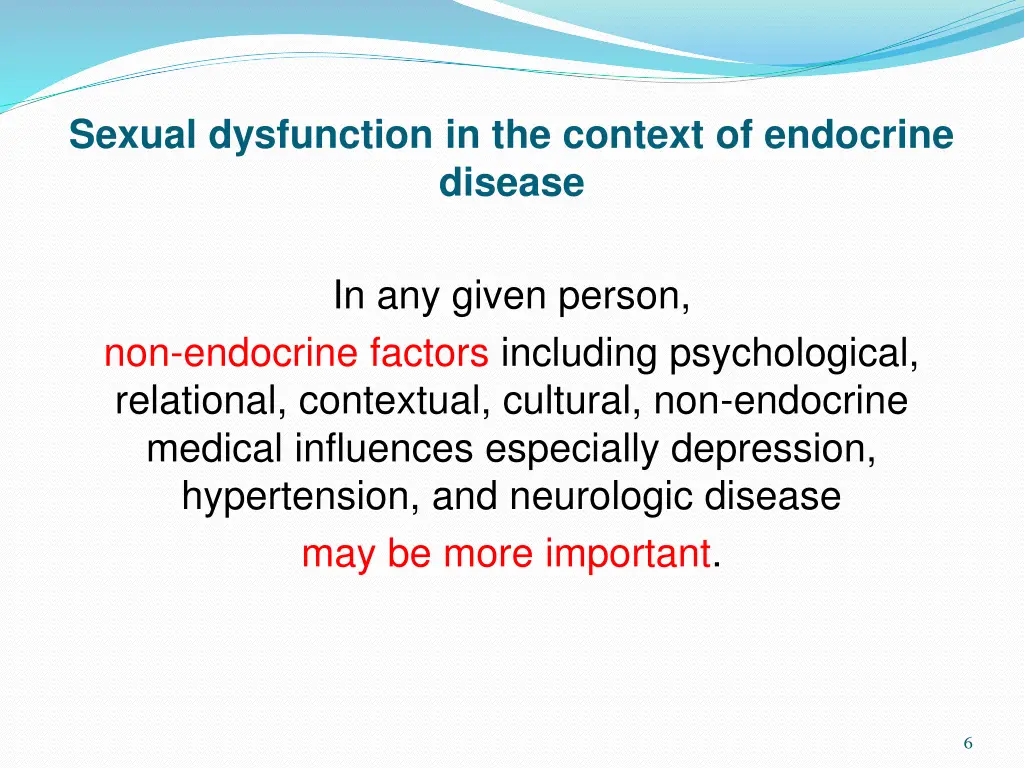 sexual dysfunction in the context of endocrine