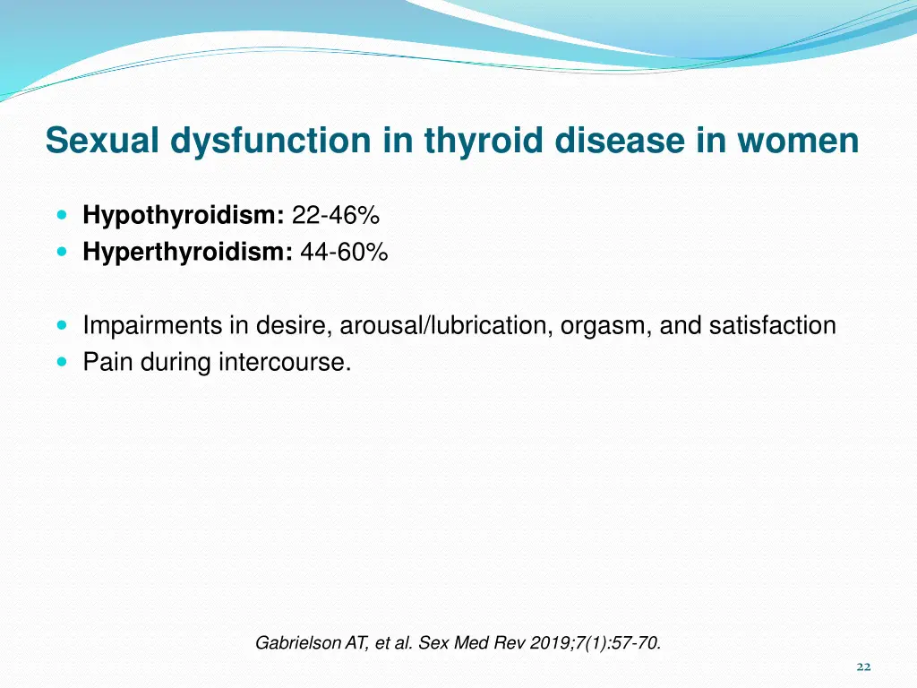 sexual dysfunction in thyroid disease in women