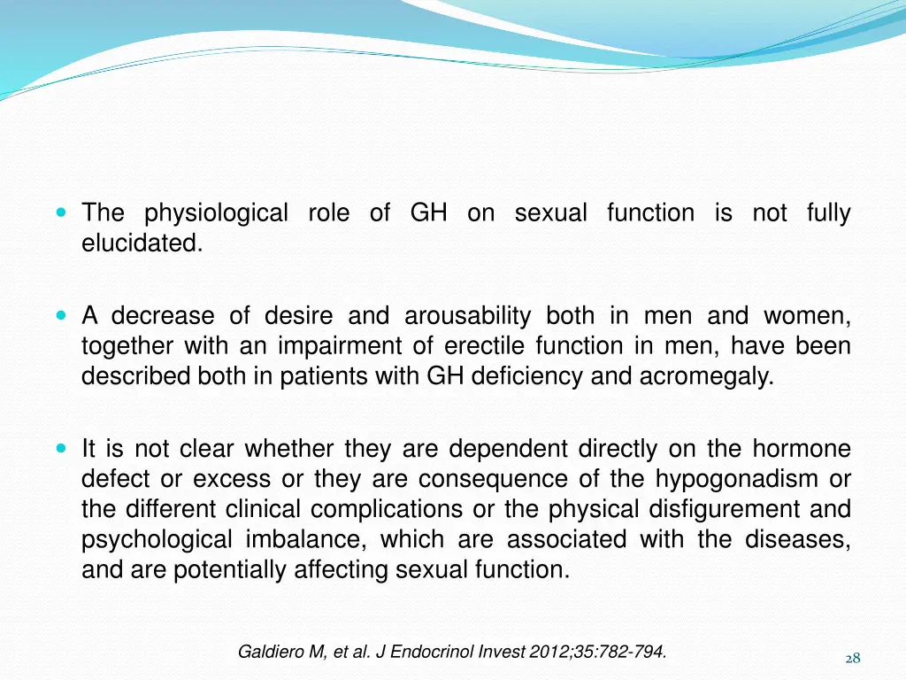 the physiological role of gh on sexual function