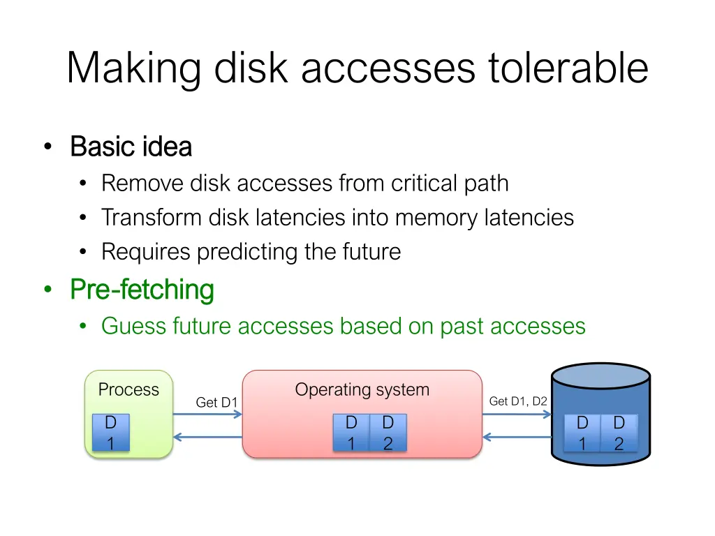 making disk accesses tolerable 2