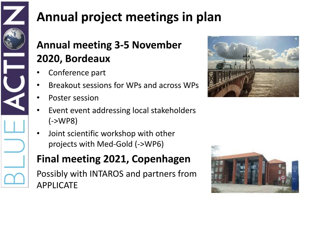 annual project meetings in plan