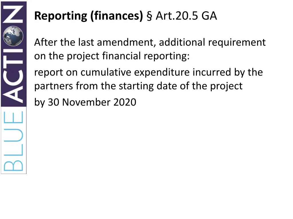 reporting finances art 20 5 ga