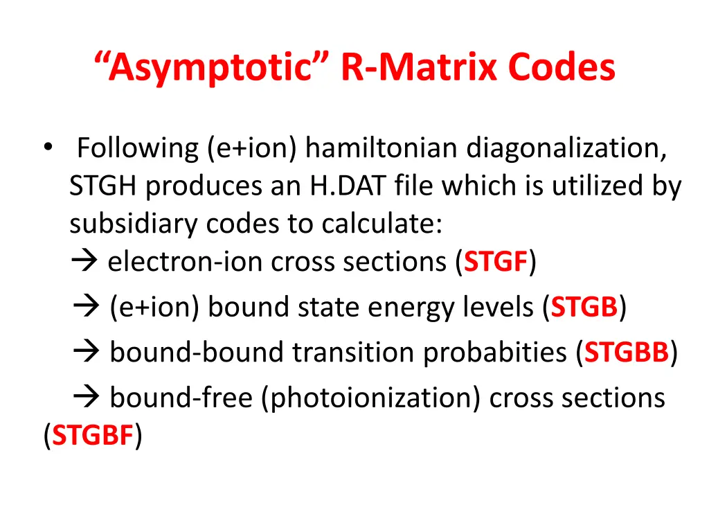 asymptotic r matrix codes