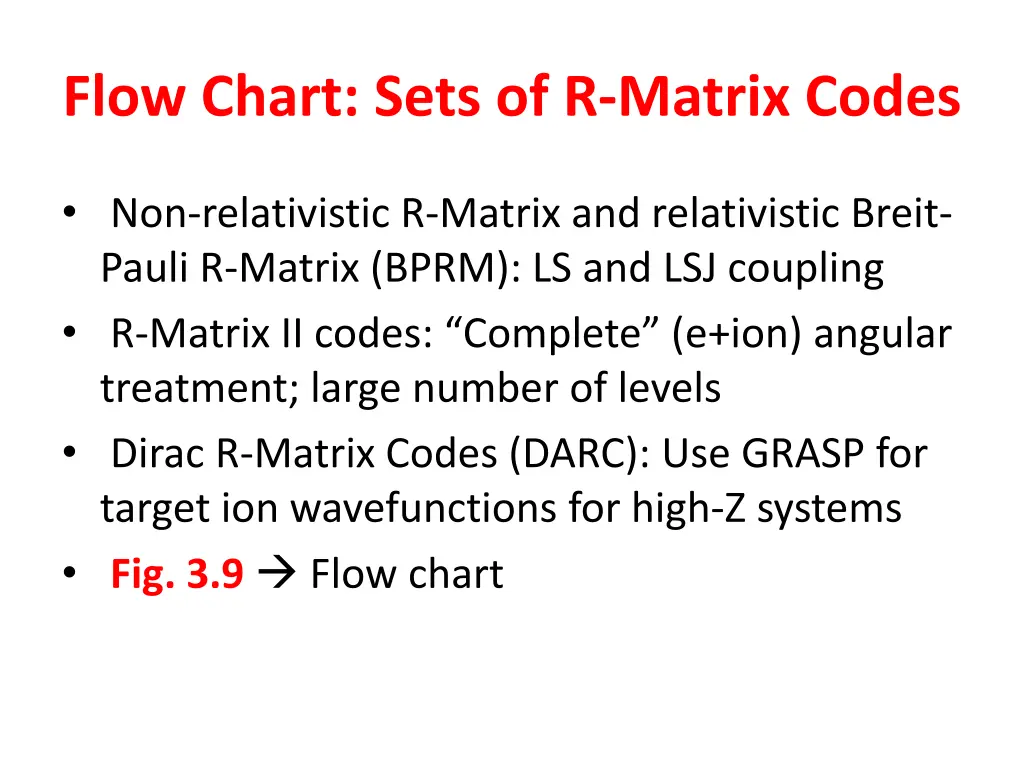 flow chart sets of r matrix codes
