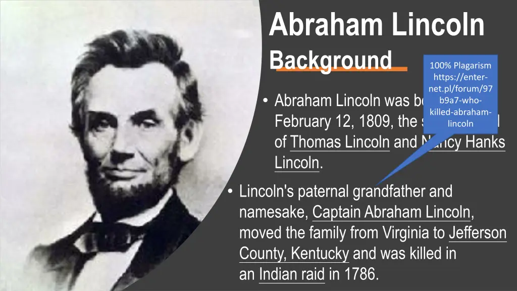 abraham lincoln background