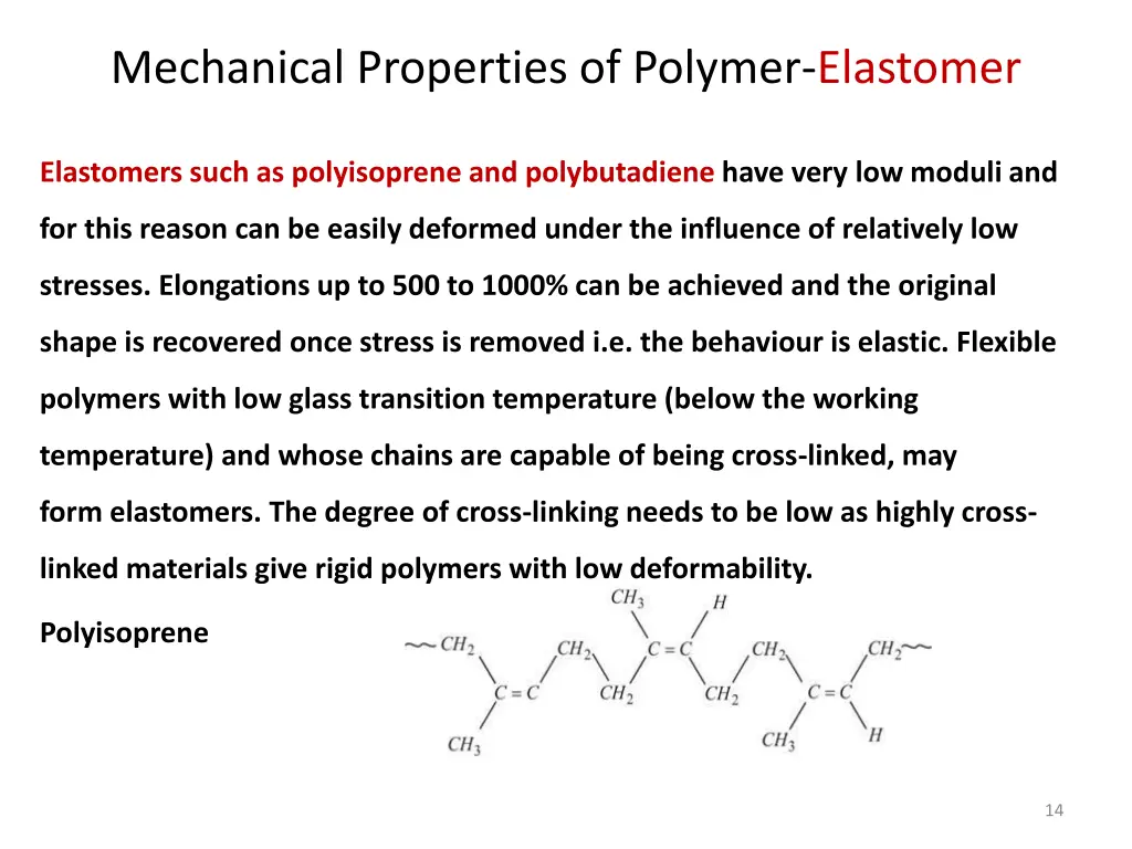 mechanical properties of polymer elastomer