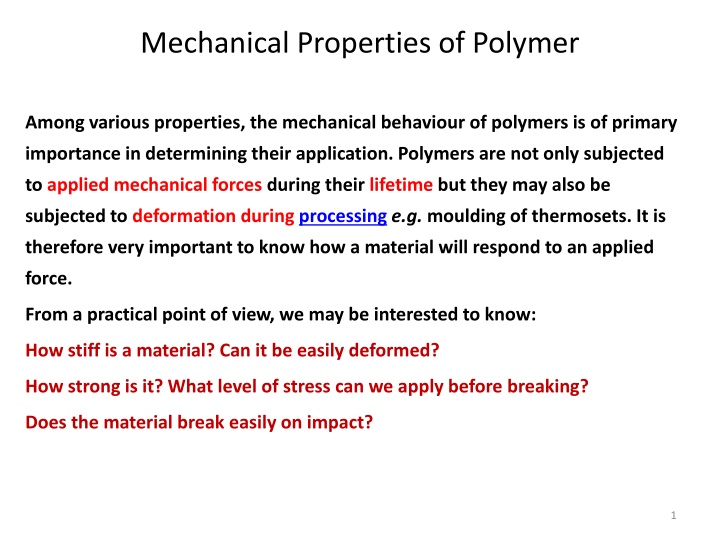 mechanical properties of polymer