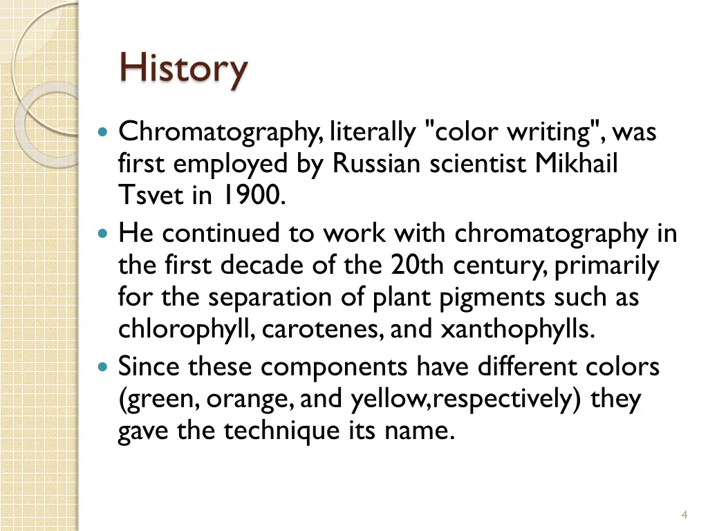 history