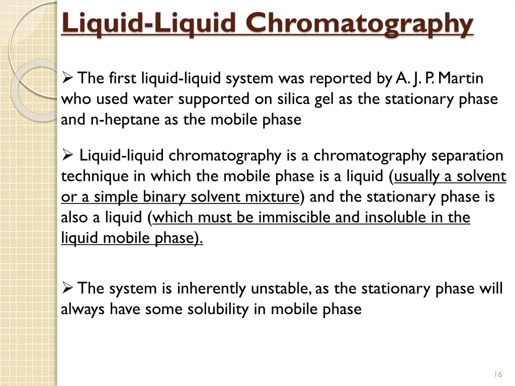 liquid liquid chromatography
