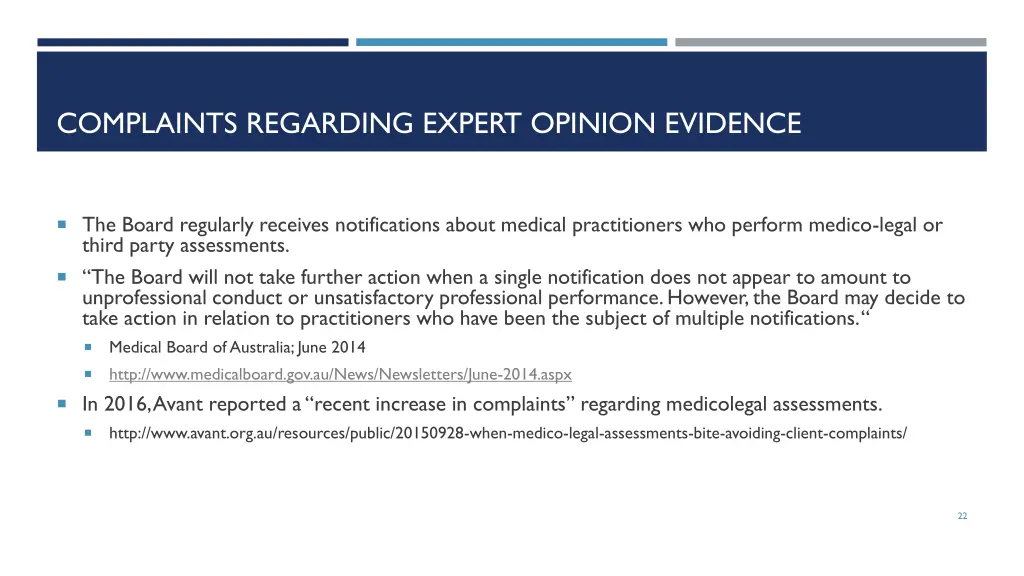 complaints regarding expert opinion evidence