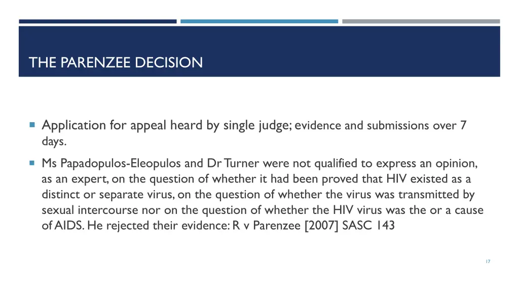 the parenzee decision 1