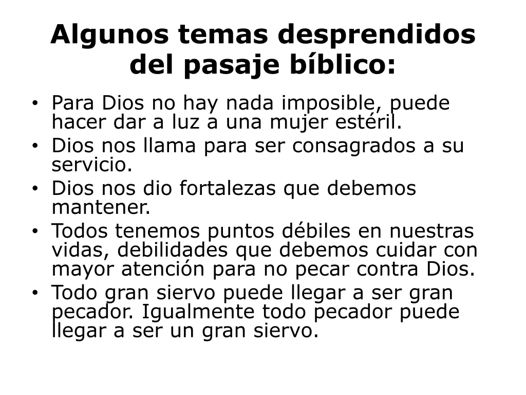 algunos temas desprendidos del pasaje b blico