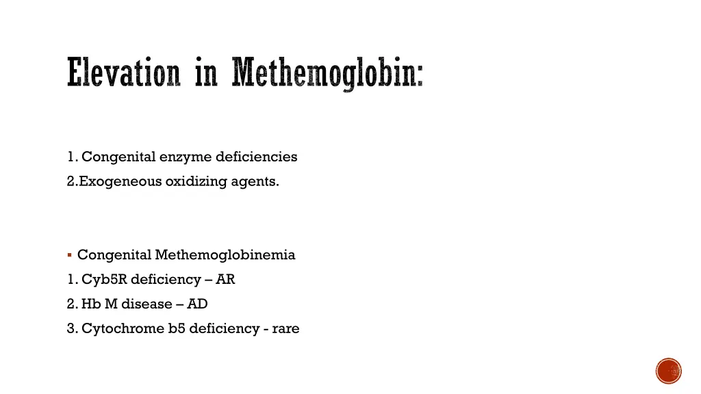 elevation in methemoglobin