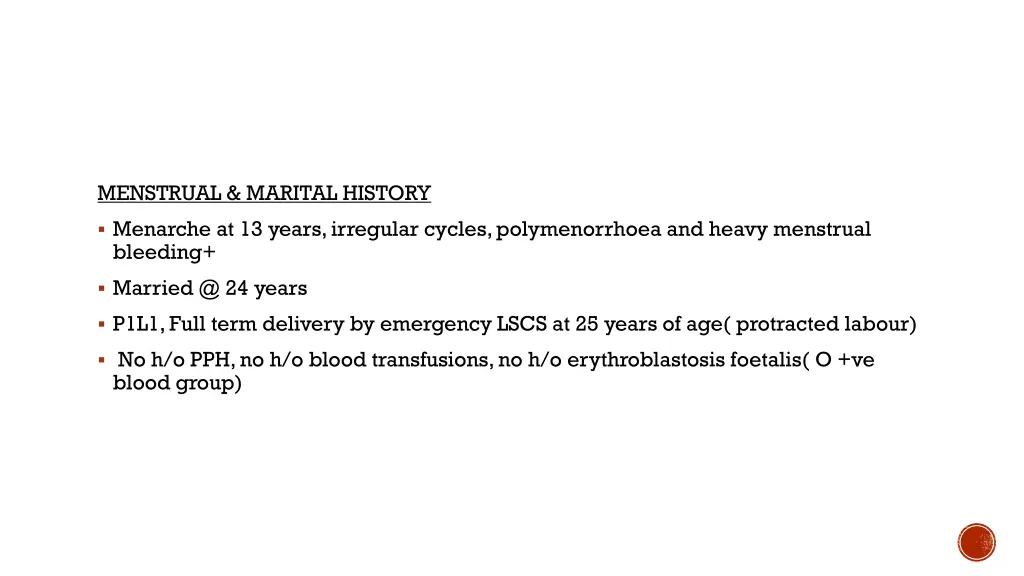 menstrual marital history