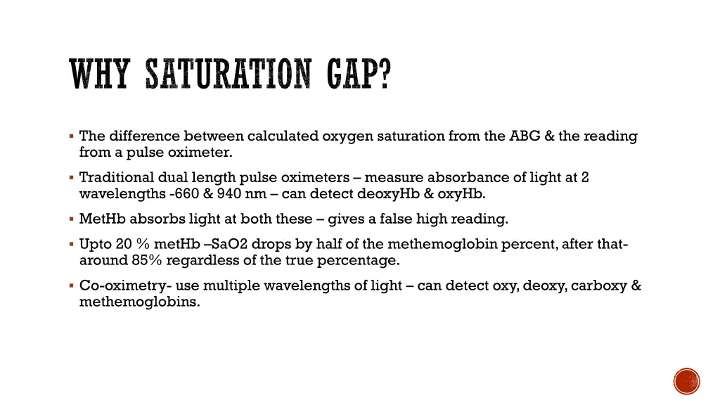 why saturation gap