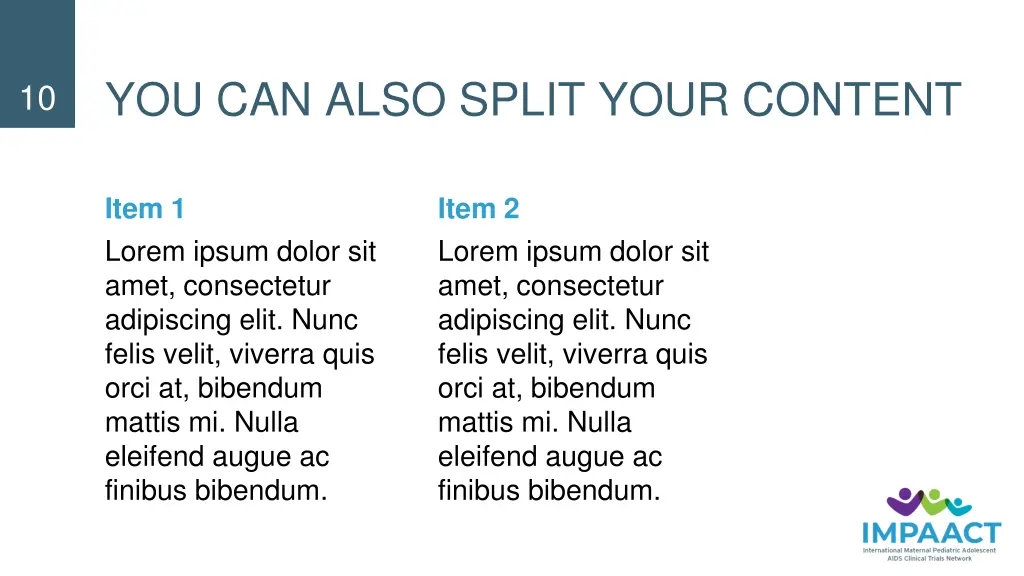 you can also split your content