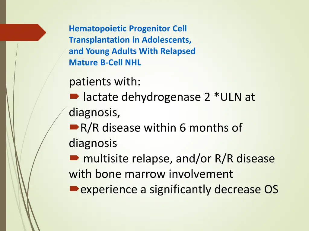 hematopoietic progenitor cell transplantation