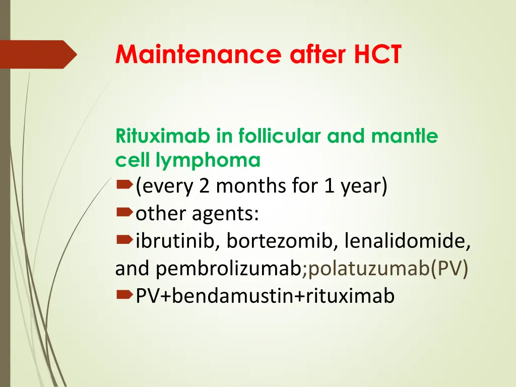 maintenance after hct