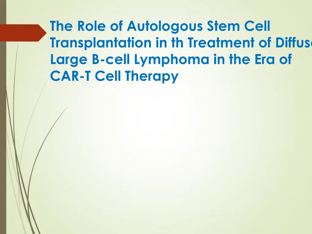 the role of autologous stem cell transplantation