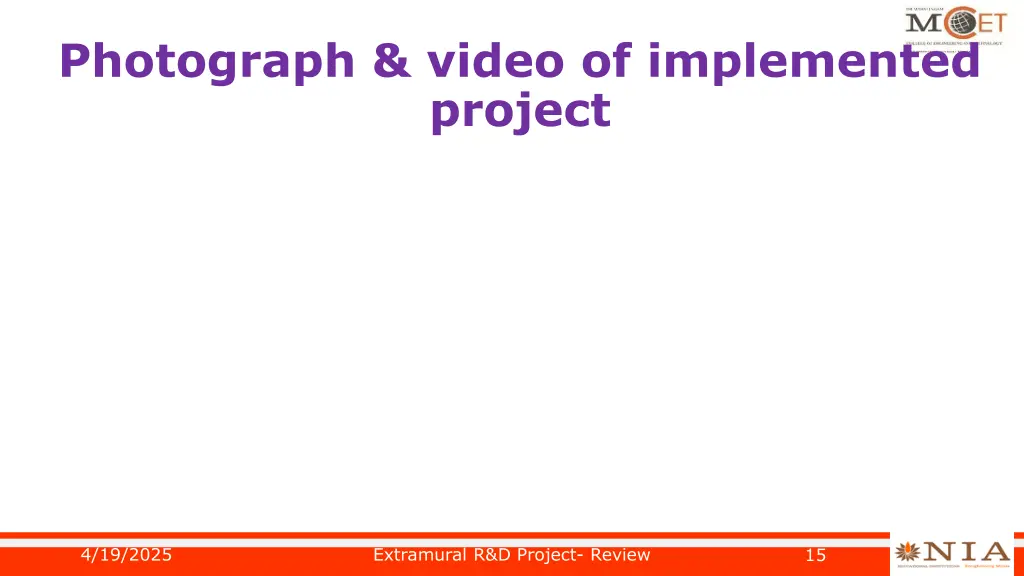 photograph video of implemented project