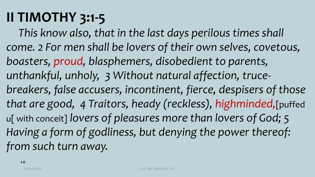 ii timothy 3 1 5 this know also that in the last