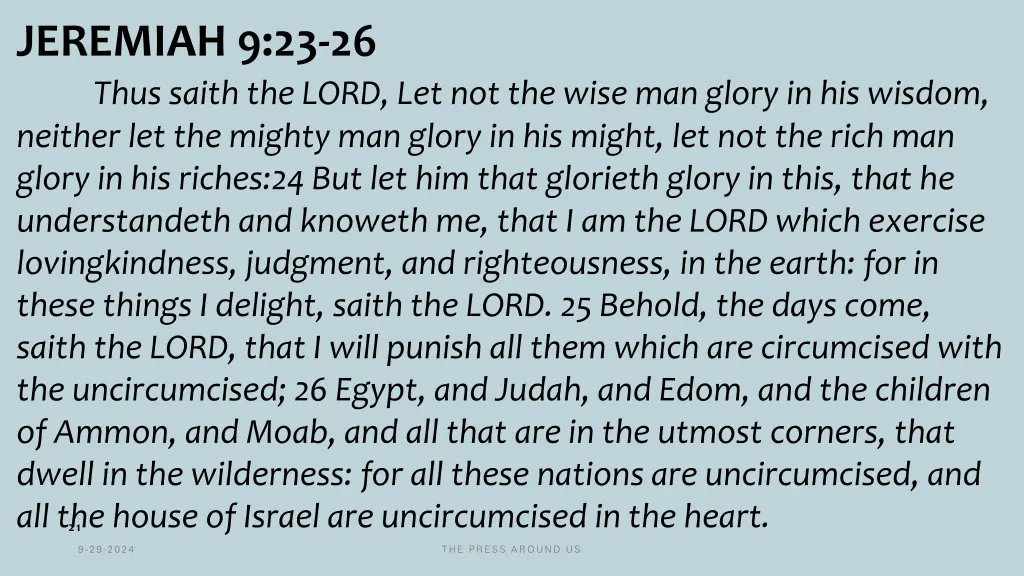 jeremiah 9 23 26 thus saith the lord