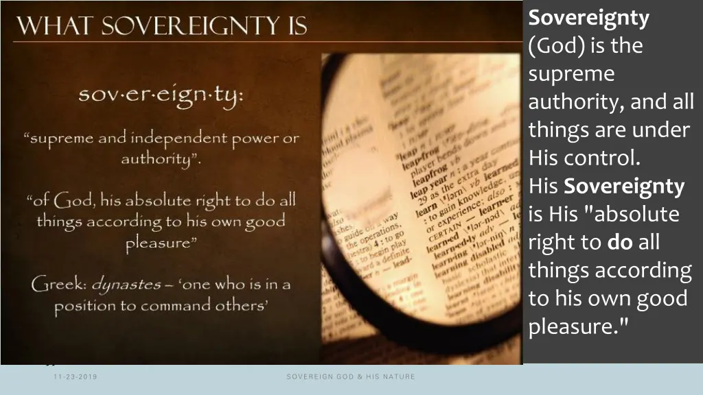sovereignty god is the supreme authority