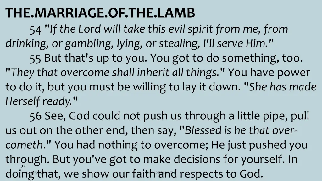 the marriage of the lamb 54 if the lord will take