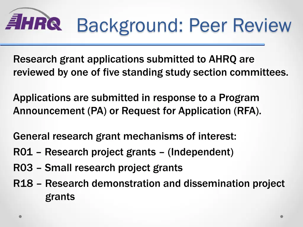 background peer review 1
