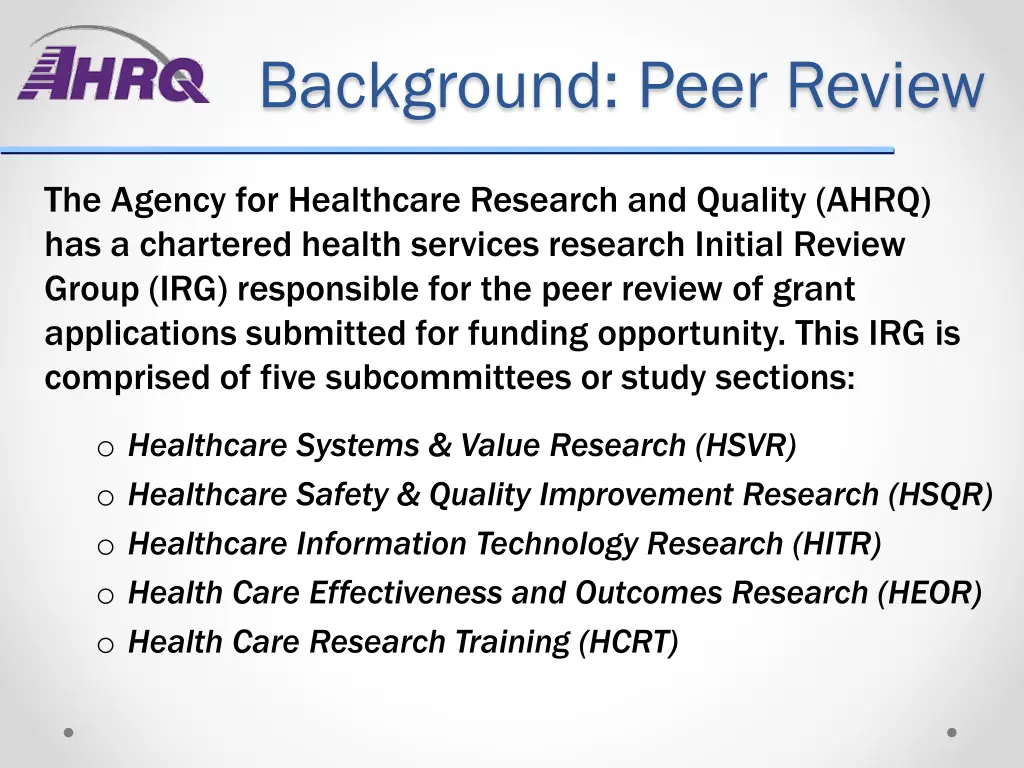 background peer review