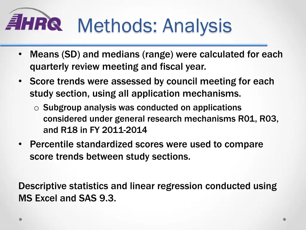 methods analysis