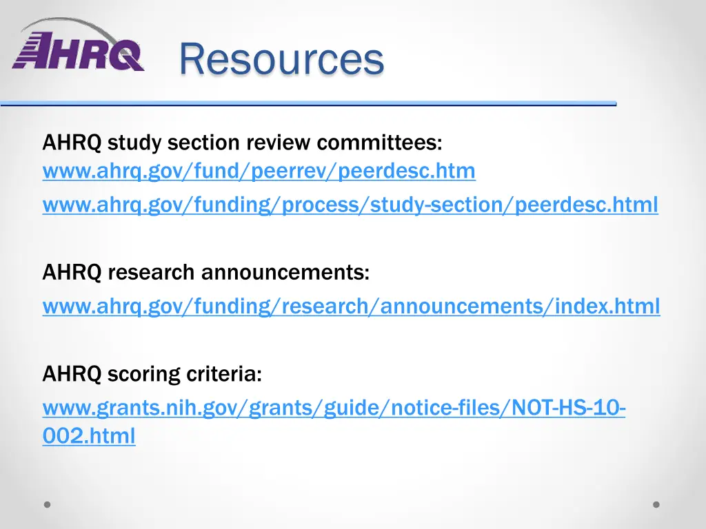 resources