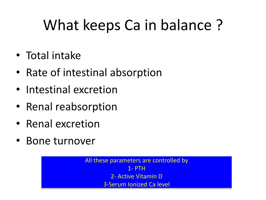 what keeps ca in balance