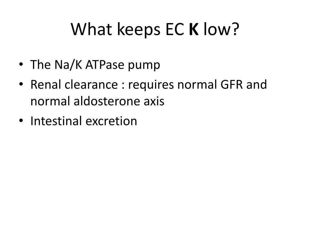 what keeps ec k low