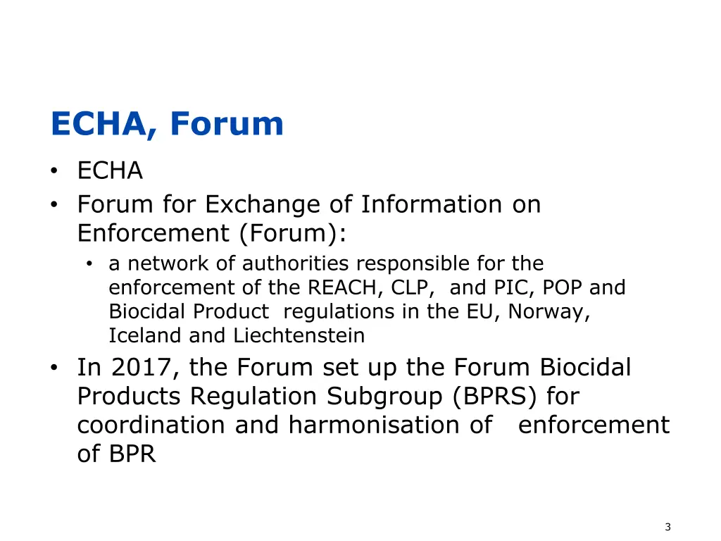 echa forum
