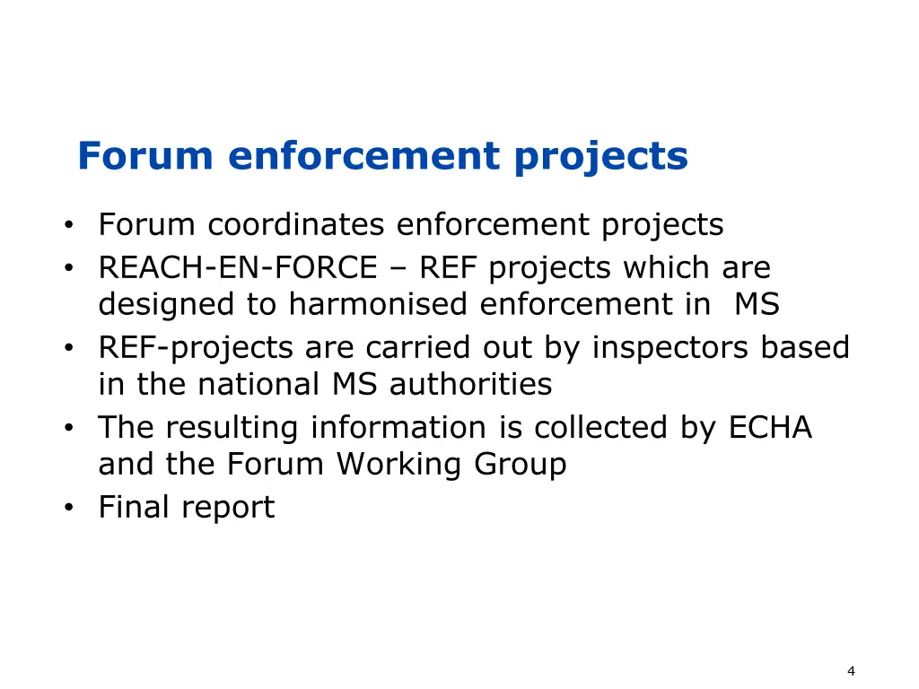 forum enforcement projects
