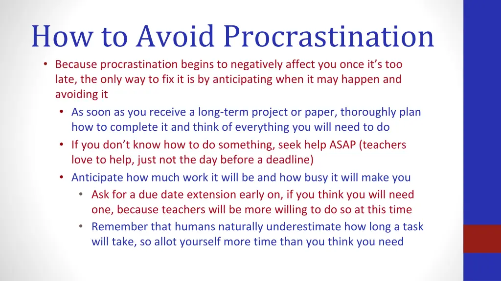 how to avoid procrastination because