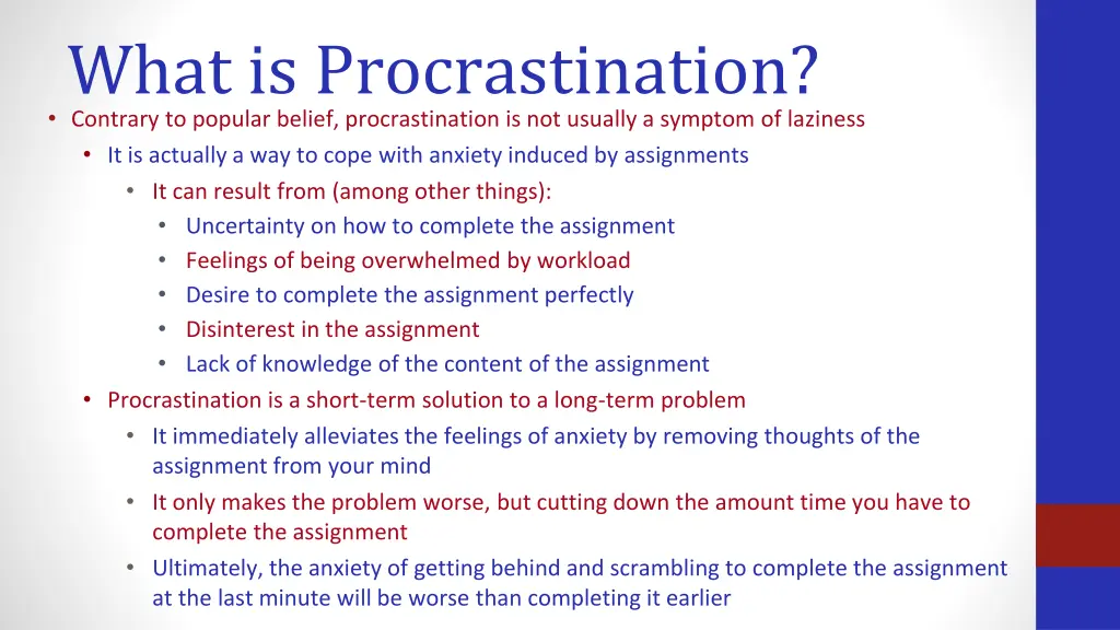 what is procrastination contrary to popular